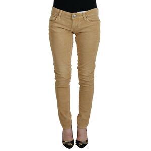 Acht Brown Cotton Corduroy Low Waist Women Casual Women's Jeans